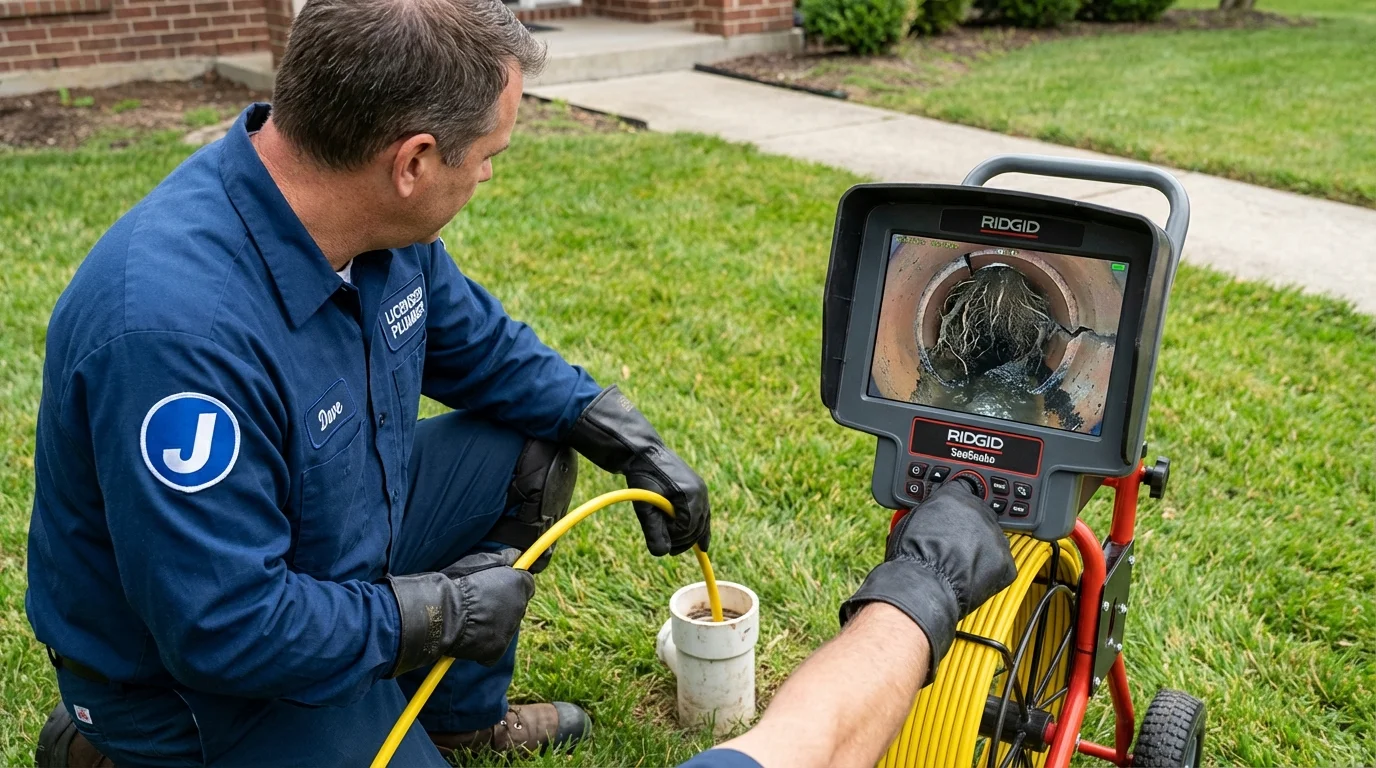 Sewer camera inspection being performed by Johns Plumbing LLC in Miami
